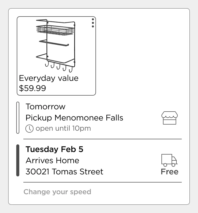 Kohl's packages wireframe image
