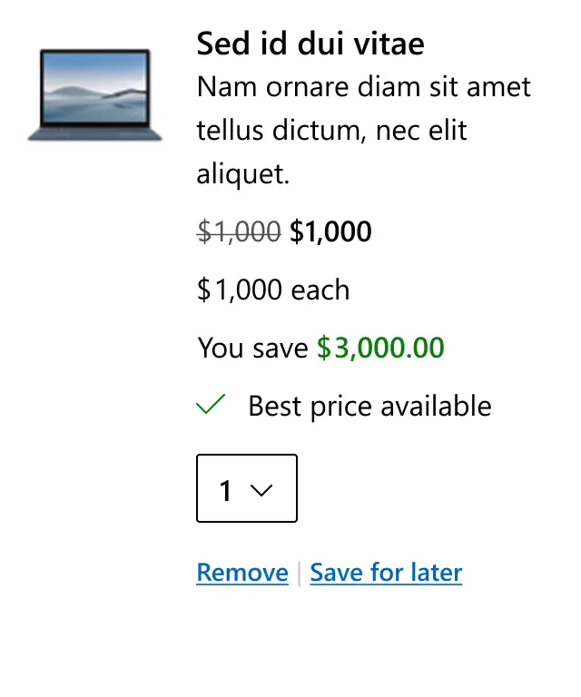Example of the Microsoft checkout components before the design system was built