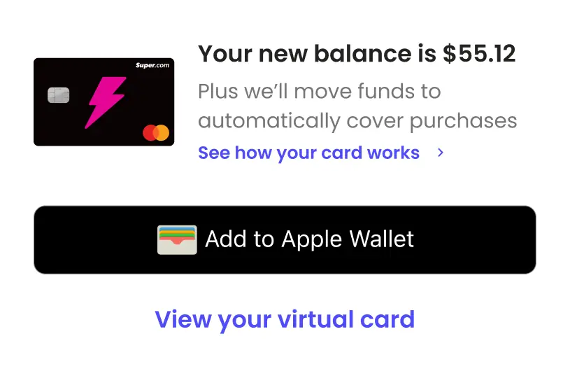 super.com wallet feature illustration